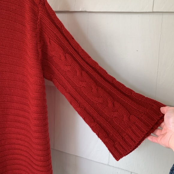 Sundance Catalog Red Cableknit Cardigan Sweater - Picture 4 of 6